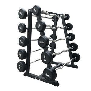 Custom Fitness Fixed Rubber Coated Barbell Set